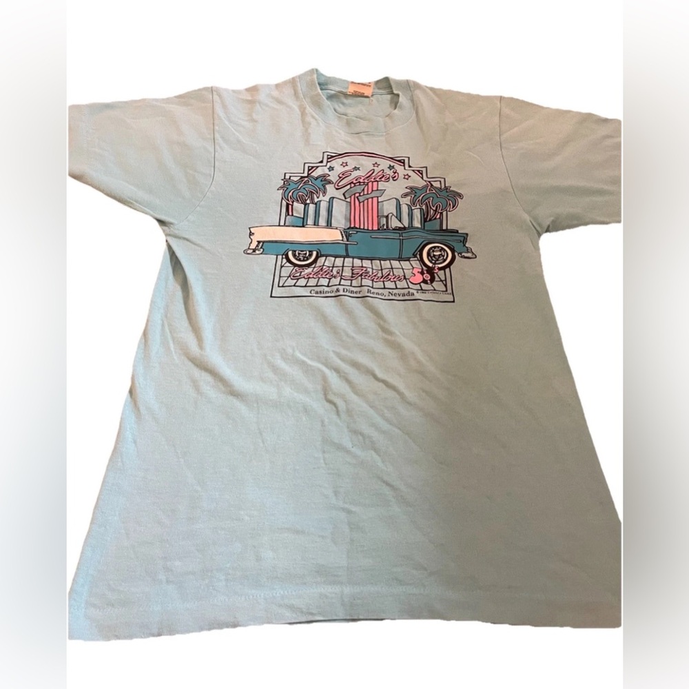 Vintage Men’s Eddie’s Fabulous Casino & Diner Reno Nevada Hot Rod Shirt Size M